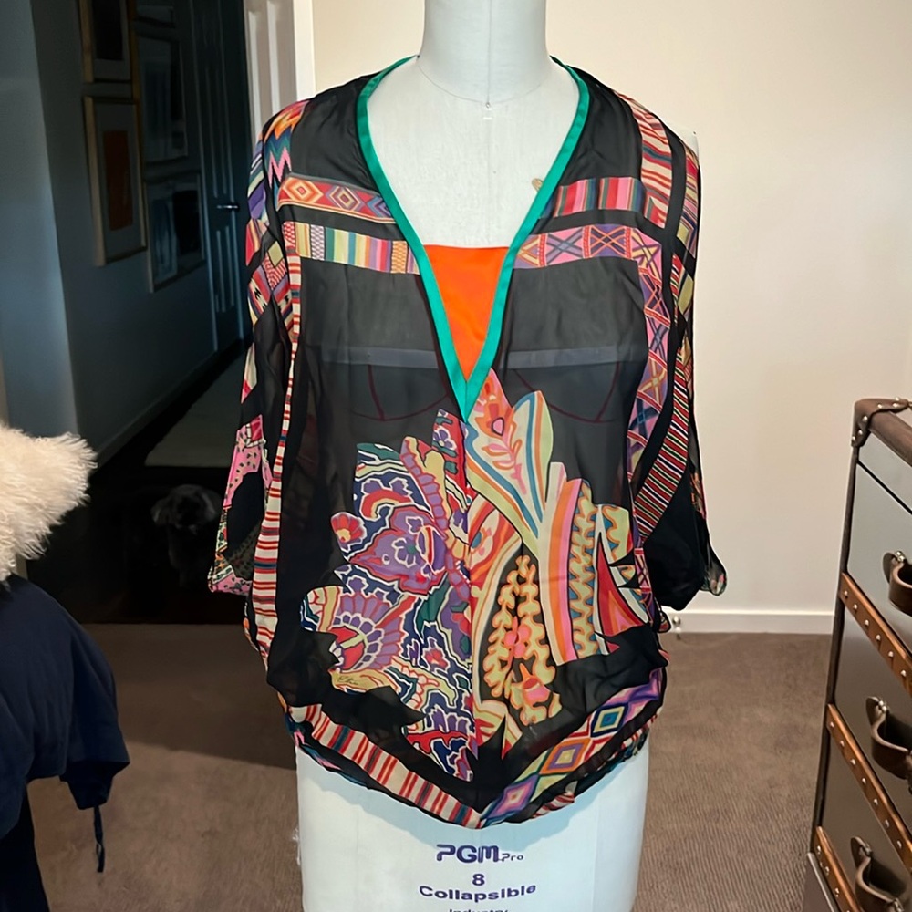 Etro printed chiffon top - size 40/6